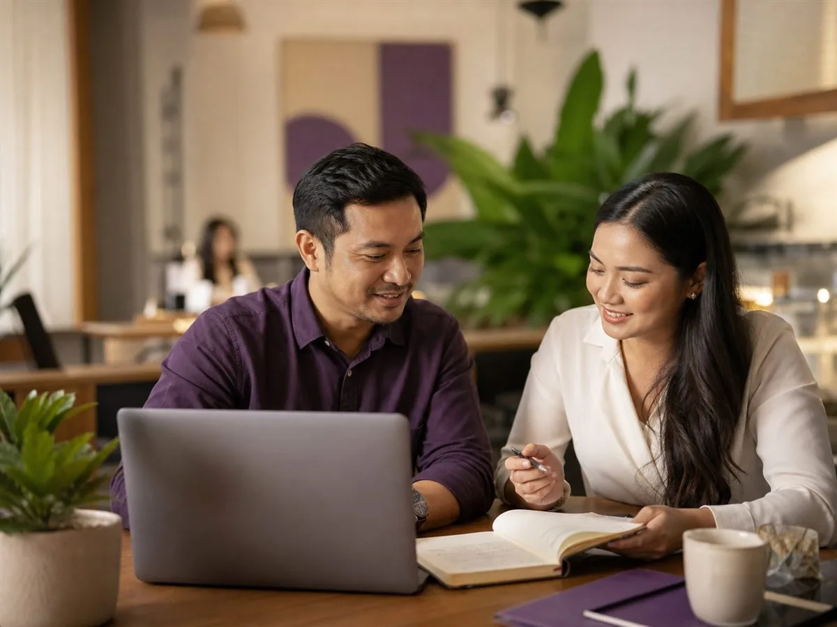 Filipino founder working with a BOVA support specialist